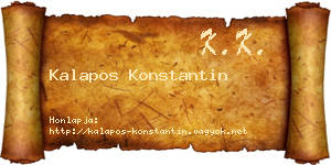Kalapos Konstantin névjegykártya